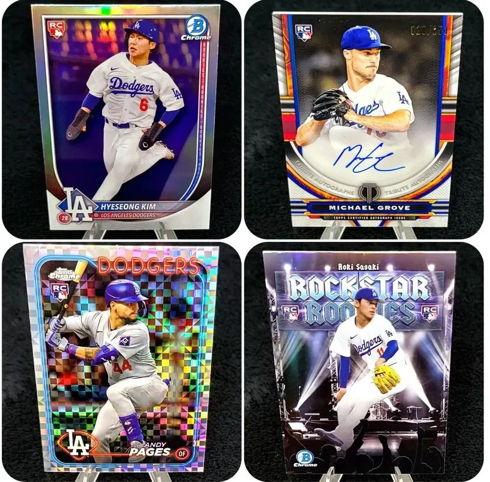 Los Angeles Dodgers RC Auto, Numbered and Inserts Sasaki, Pages, Grove, Kim